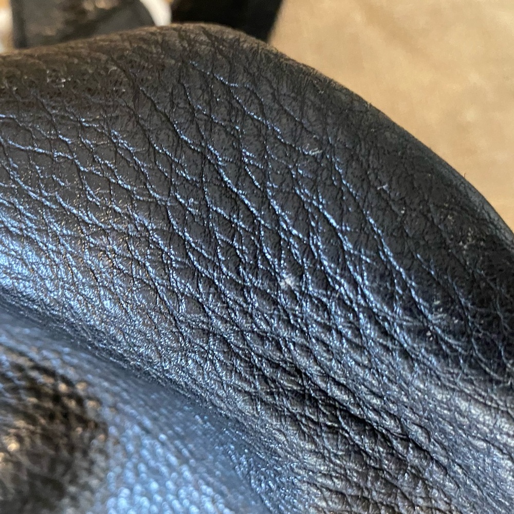 Aimee Kestenberg Black Leather Bag with White Zipper - Picture 3 of 7